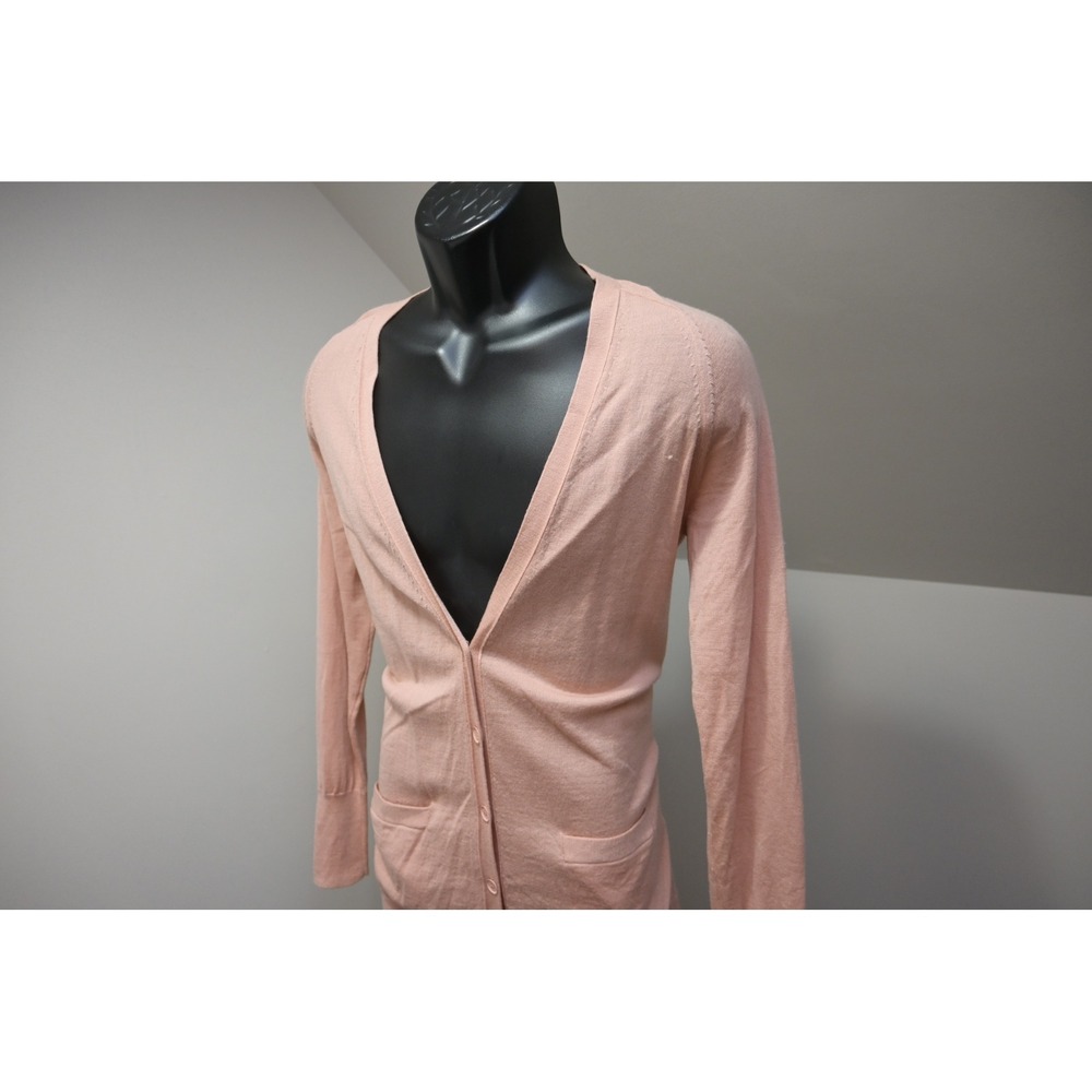 J.Crew‎ Cardigan Mens Medium Pink 100% Merino Wool V-Neck Button Front